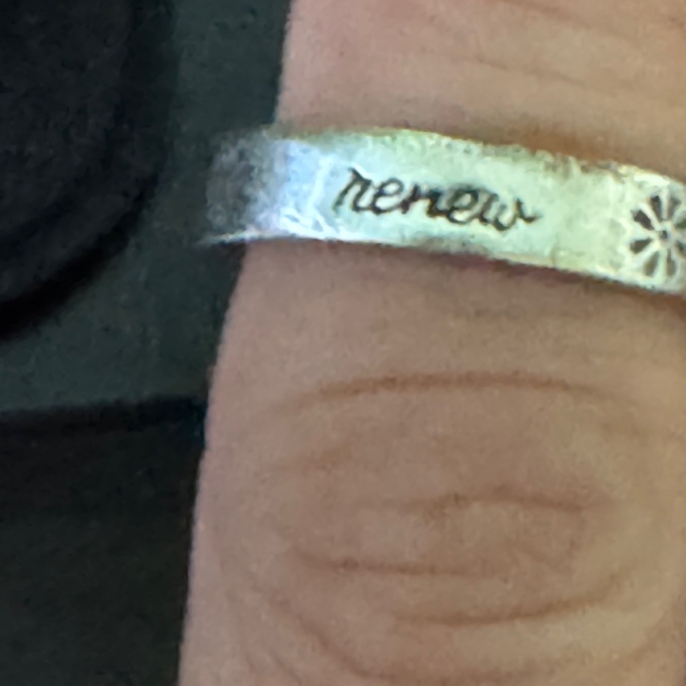 Silver 'Renew' Engraved Ring